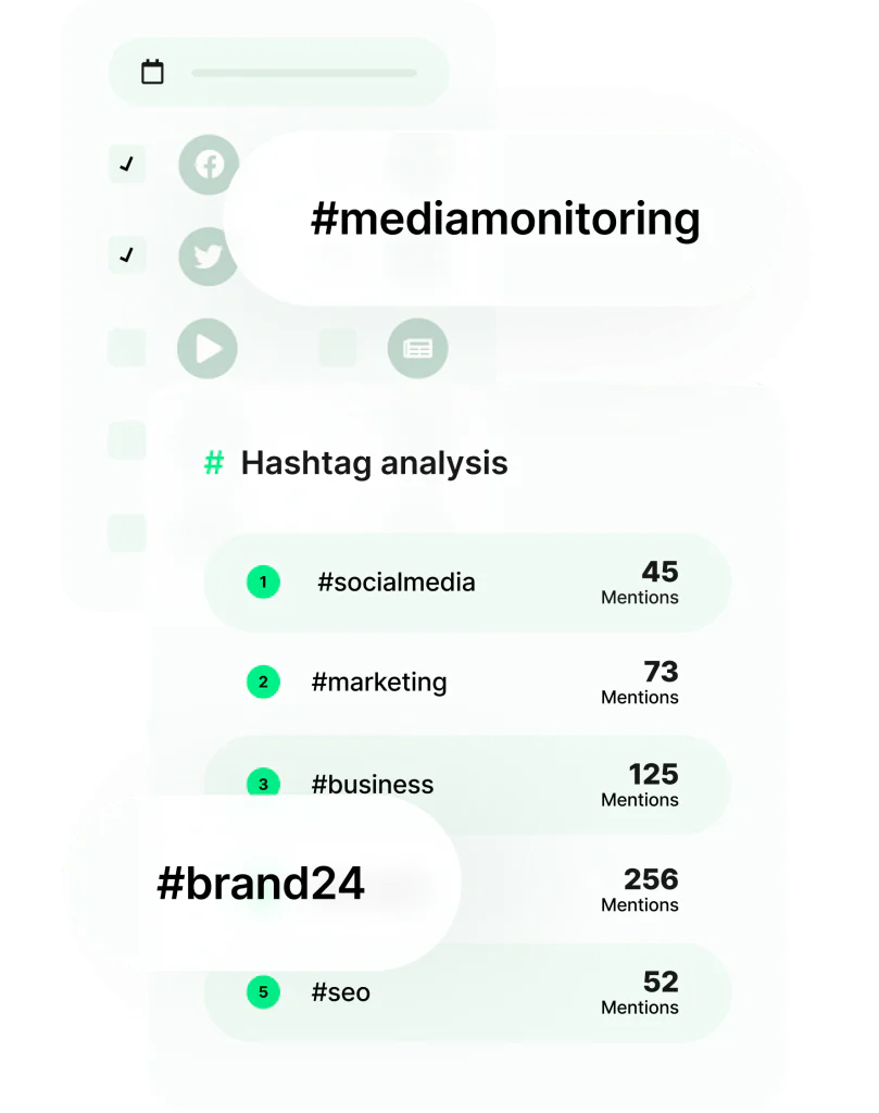 Brand24's Instagram audit highlights your most popular topics and hashtags.