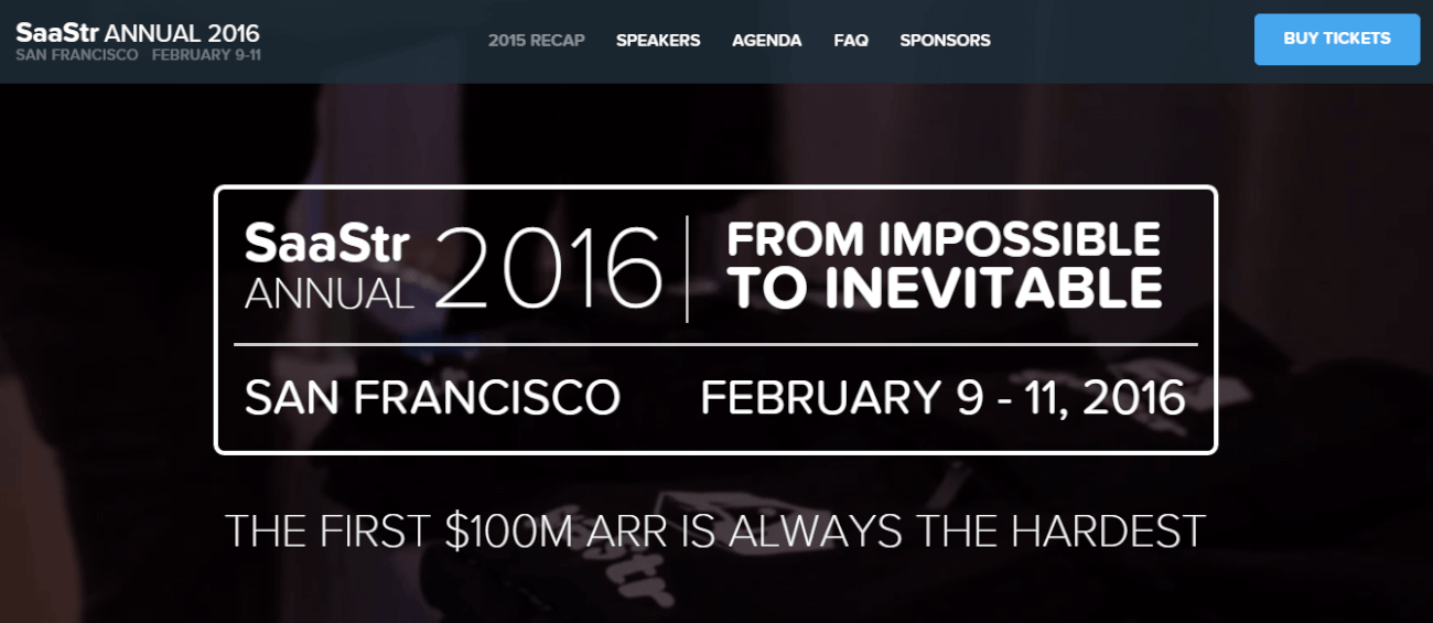 ¿Te apetece reunirte con nosotros en SaaStr Annual 2016?