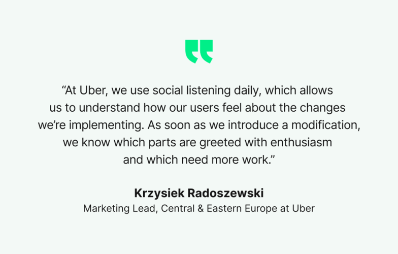 Sentiment analysis importance quote from expert: Krzysiek Radoszewski, Marketing Lead at Uber.