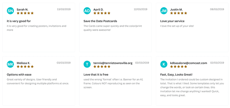 Canva ratings are an example of good social proof