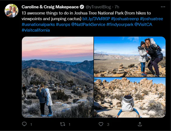 Captura de tela do tweet dos influenciadores do Twitter Craig e Caroline Makepeace.
