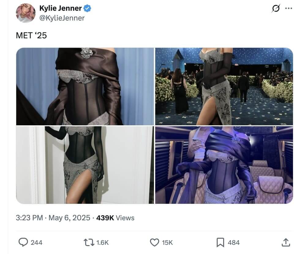 Kylie Jenner as twitter fashion influencer
