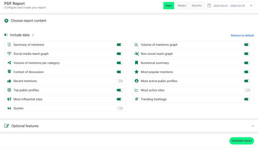 Capture d'écran de PDF Reports creator