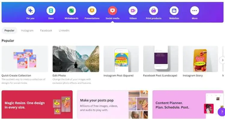 Exemple d'un outil qui vous aidera à créer du contenu pour les médias sociaux