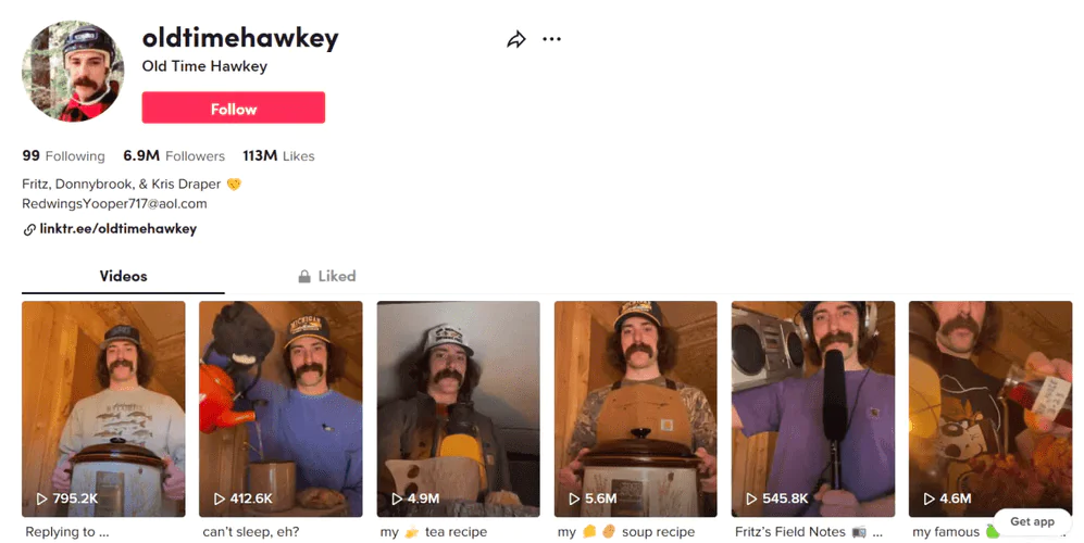 Exemplo de estilo único - Old Time Hawkey no TikTok