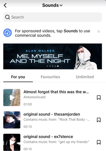 Trending music for your TikTok videos.