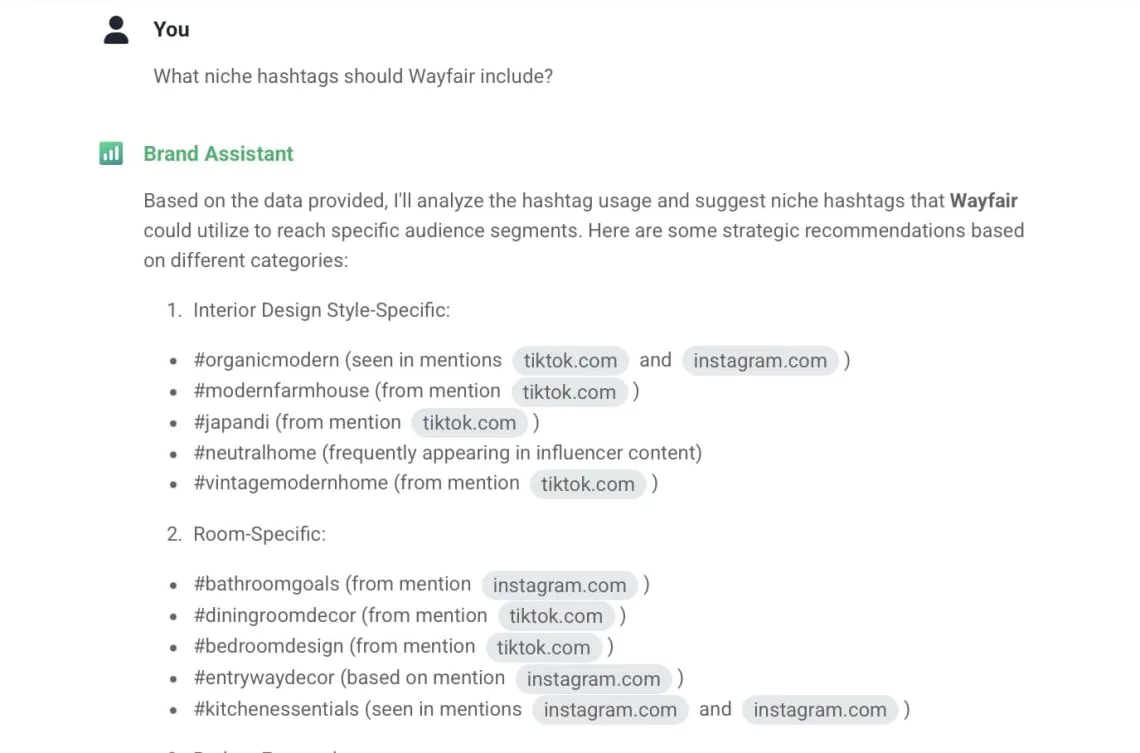 Keywords gap analysis conducted for Instagram hashtag strategy by Brand24