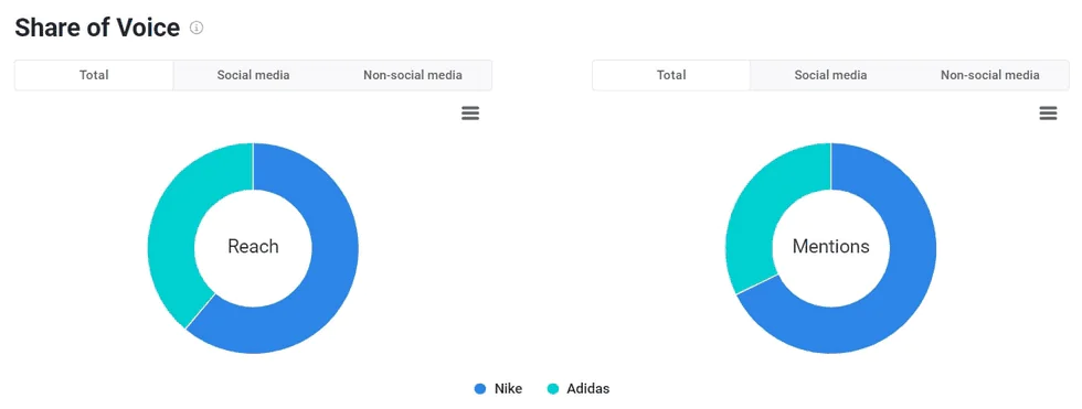The share of voice detected by the Brand24 tool