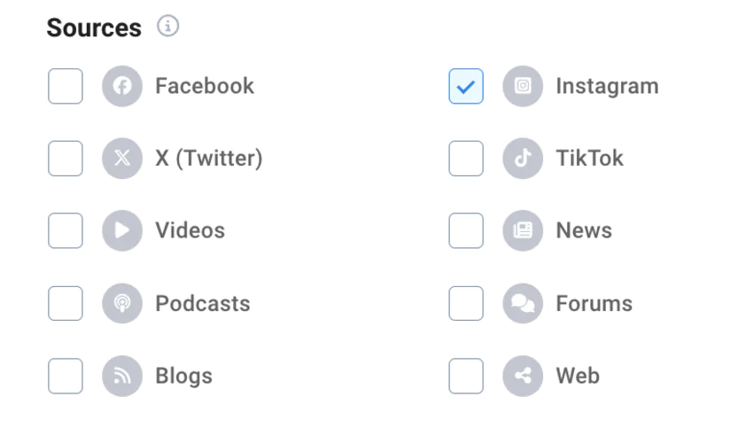 Influencer analysis by Brand24: Filters.