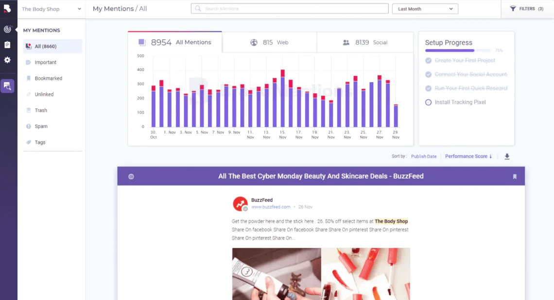 Facebook monitoring tools - mentionlytics