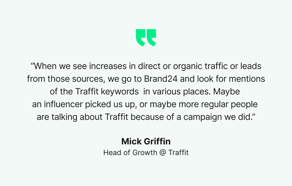 Testimonio de Mick Griffin sobre Brand24.