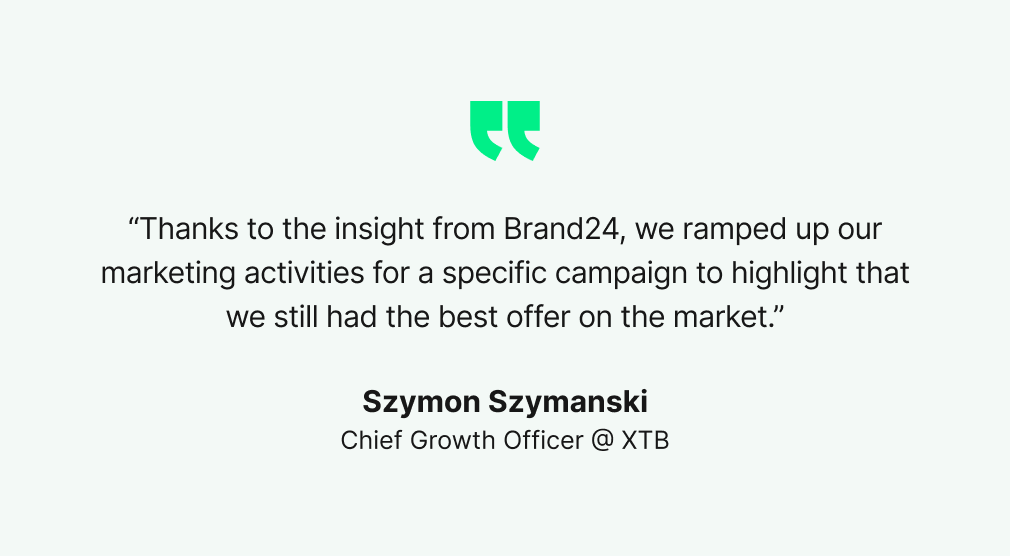 Szymon Szymanski's testimonial about Brand24 as great generation leads tool.