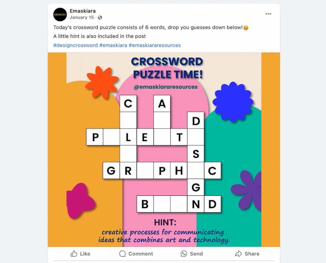 crossword post facebook visibility
