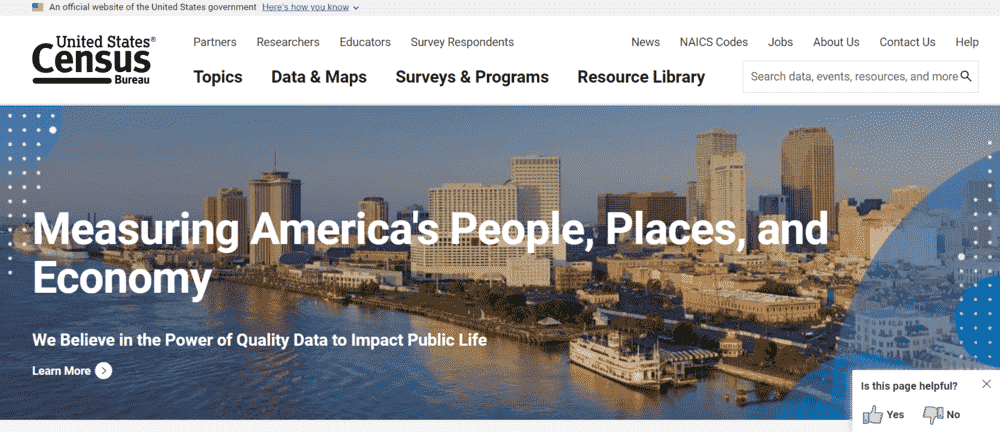 Census Bureau website