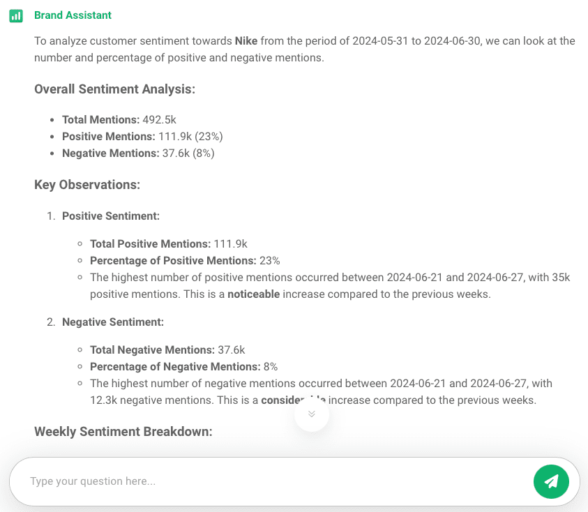 AI Brand24 Assistant: How do customers feel about Nike?