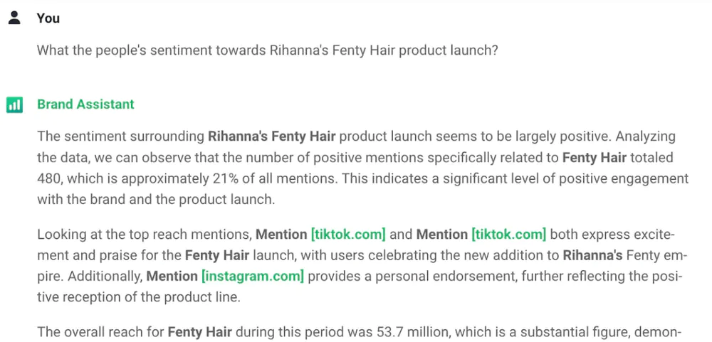 AI Brand Assistant by Brand24, an AI-powered sentiment tool.