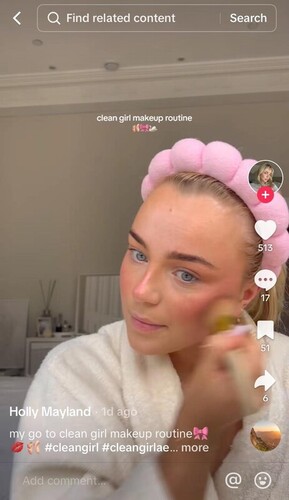 Clean girl emojis used in TikTok video