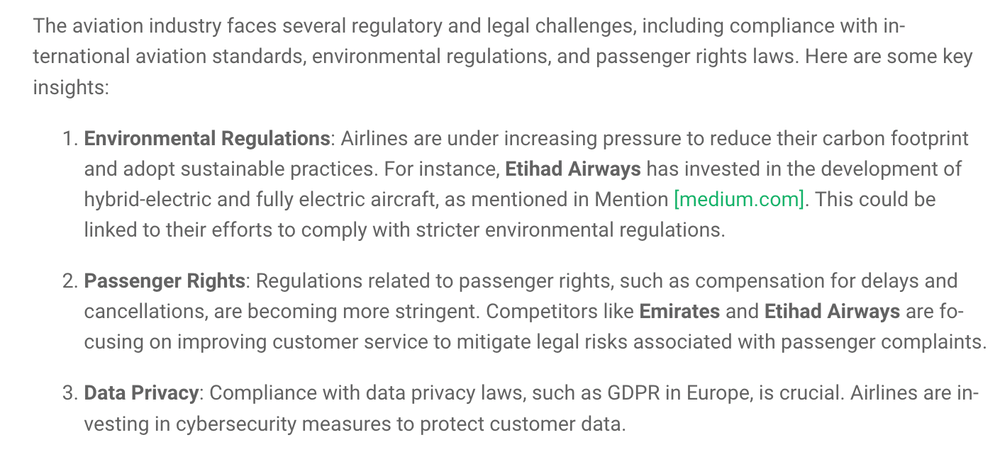 Competitive analysis example: Qatar Airlines