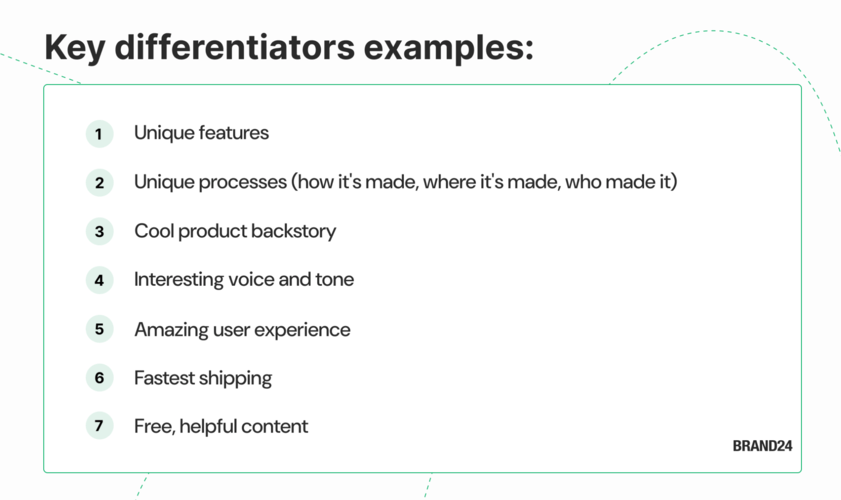 Market research: key differentiators.