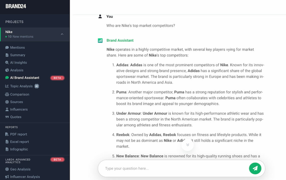brand24 ai asistente de marca para el análisis de la competencia