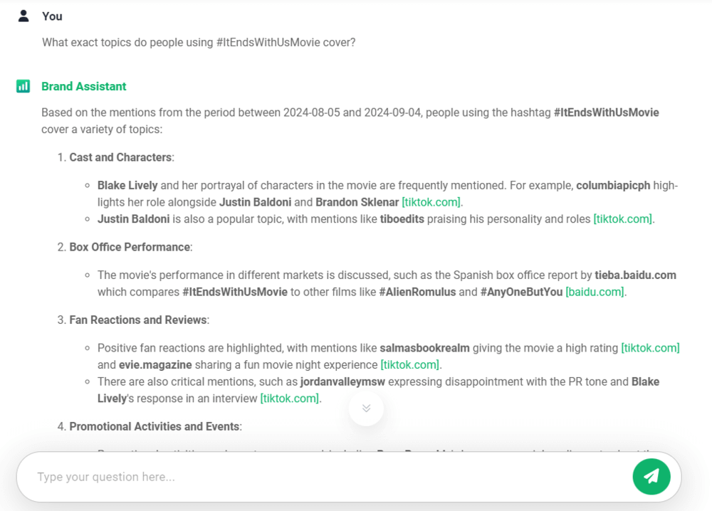 Brand24: AI Brand Assistant - topics that people using #ItEndsWithUsMovie cover
