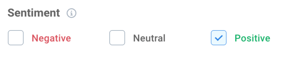 Sentiment filter in Brand24 - find negative, positive, or neutral comments.