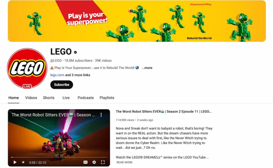 canal youtube lego