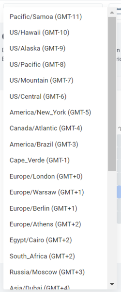 Selecting time zone that matches your local time