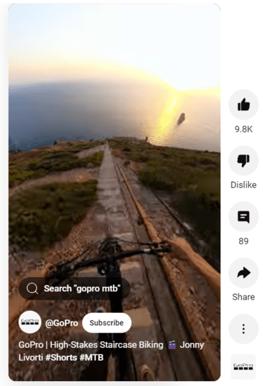 Corto de GoPro en YouTube