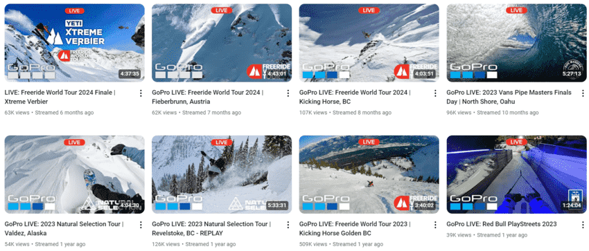 GoPro's live on YouTube