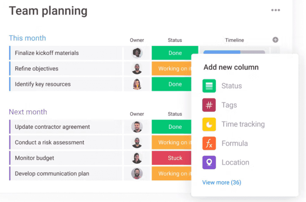 Monday.com: Team planning