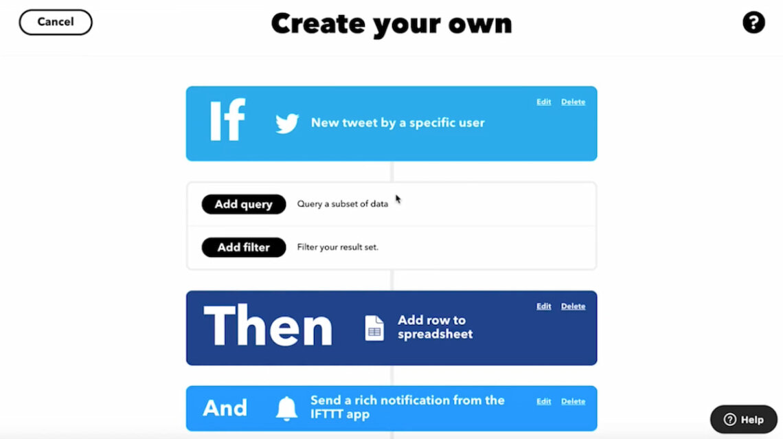 herramientas de automatización de redes sociales - ifttt