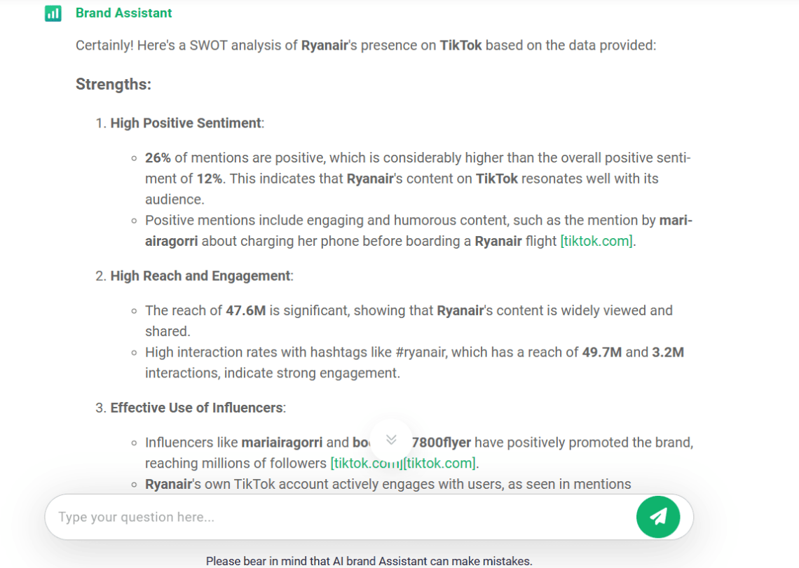 SWOT analysis to conduct TikTok audit - Brand Assistant