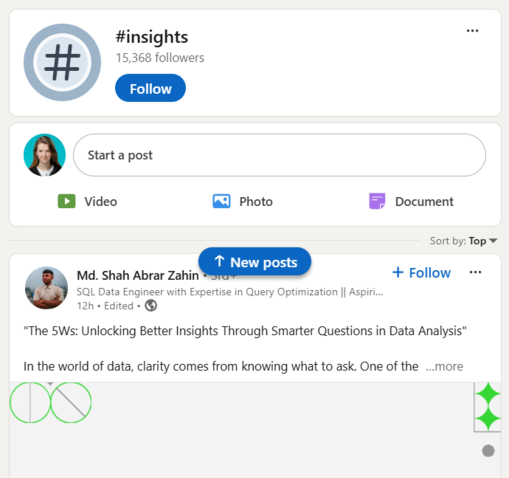 Hashtag #insights no LinkedIn