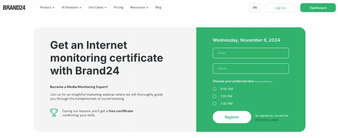 brand24 webinar registration page example
