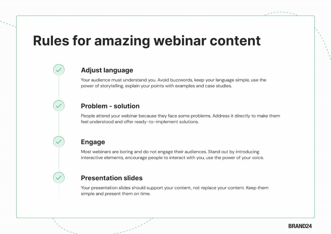 what is a webinar - rules of content