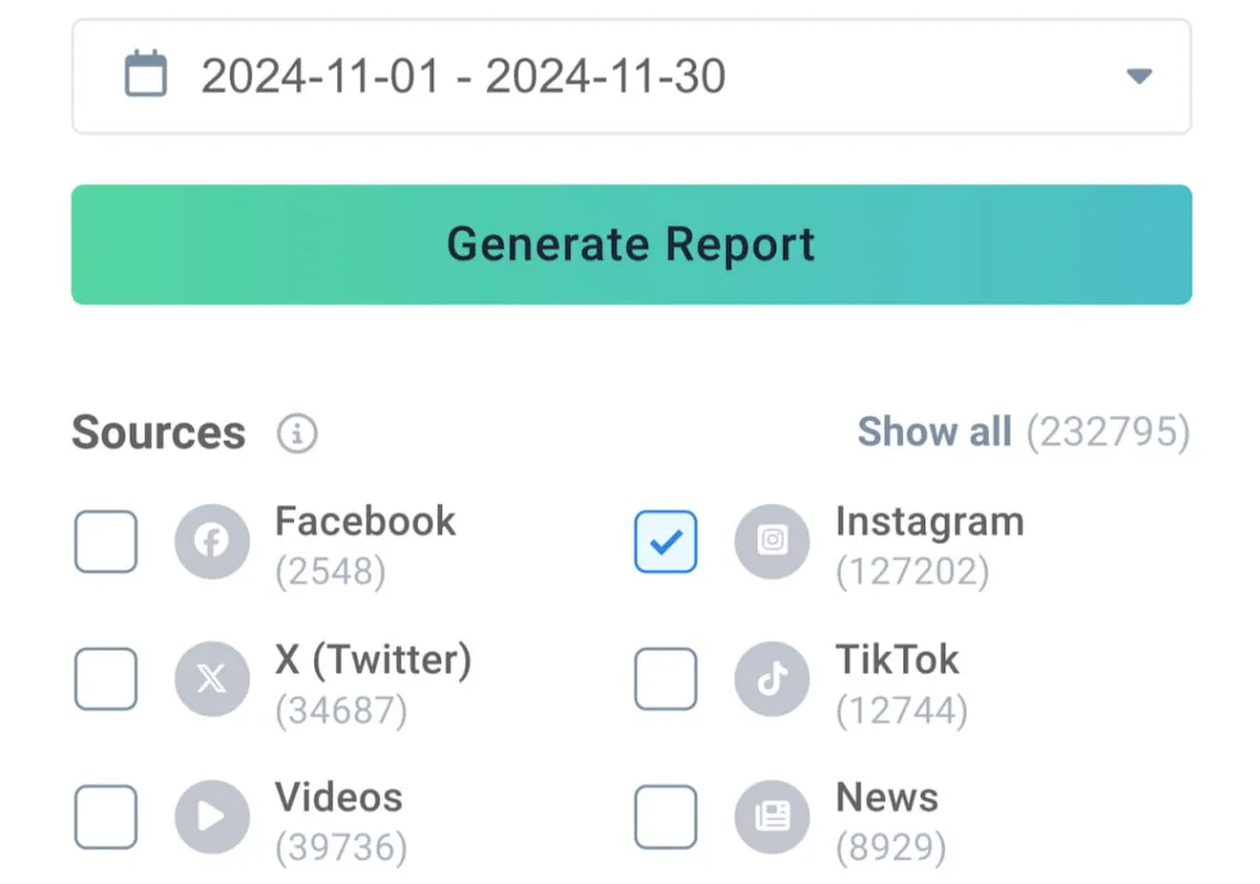 brand24 générer un rapport d'analyse d'instagram