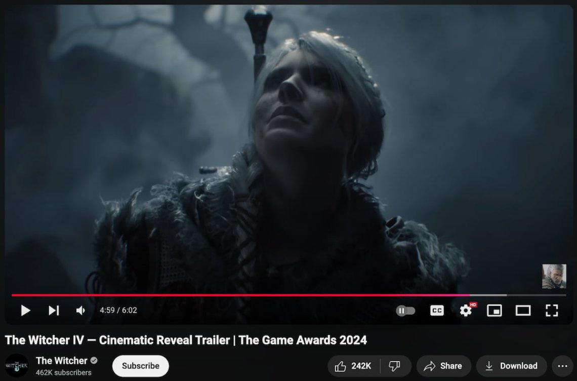 youtube witcher 4 screenshot