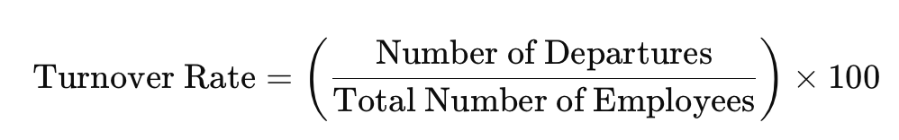 employee turnover rate formula - performance metric