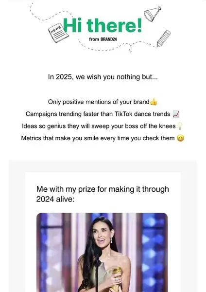 Brand24's Recap, marketing newsletter provided by Brand24 is one of the best marketing newsletters