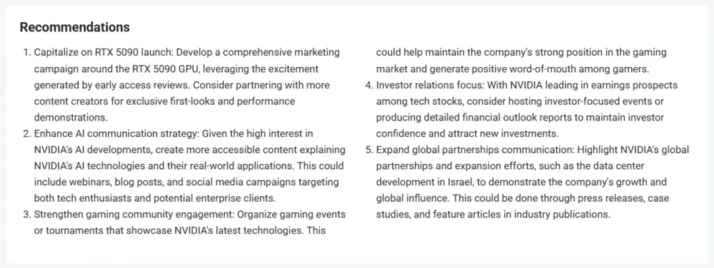 Brand24: AI Insights recommendations for NVIDIA
