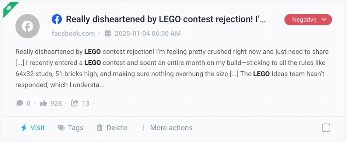 Facebook untagged comment