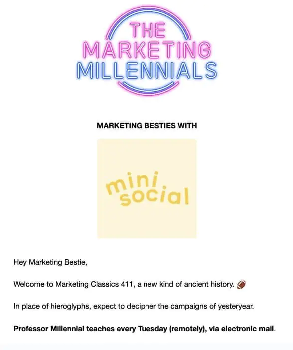 Millennials Marketing é um boletim informativo de mídia social divertido e envolvente que aborda branding, marketing de influência e estratégias de crescimento.