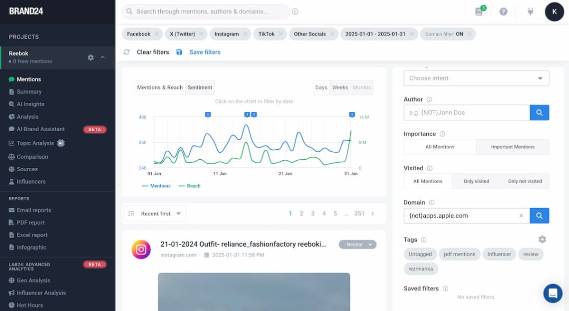 ai boosted brand24 is one of the best social media monitoring tools