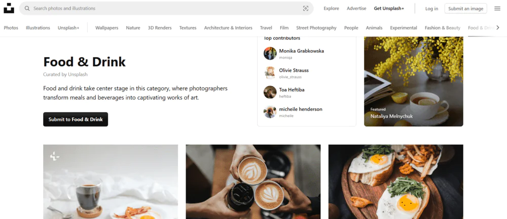 Unsplash, a website with pictures