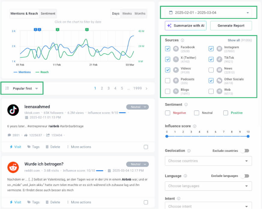 brand24 ai brand mentions tab