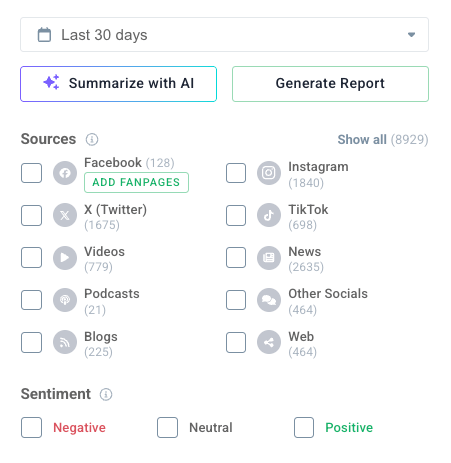 In Brand24 it is easy to generate business intelligence report