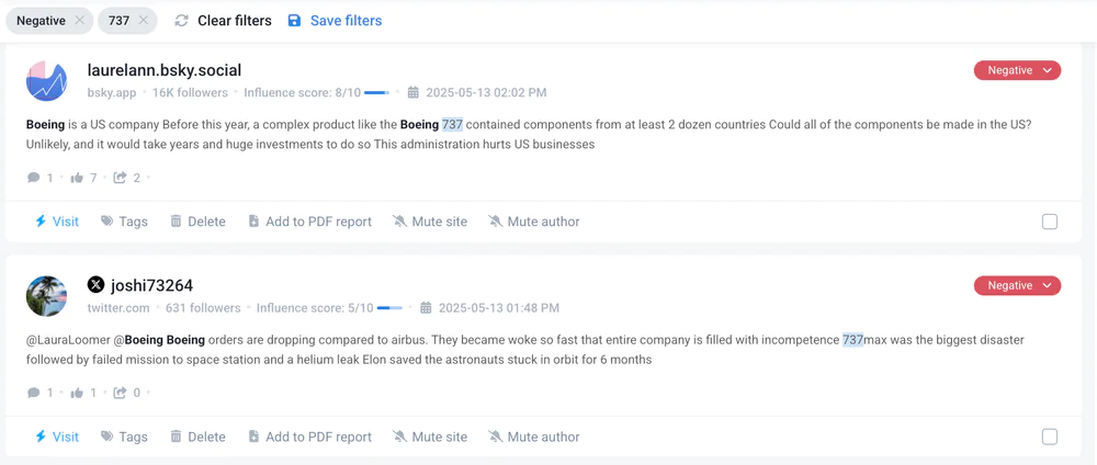 Analyze negative feedback and control the narrative around your brand.