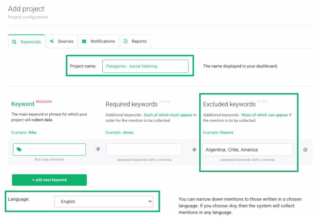 brand24 excluded keywords