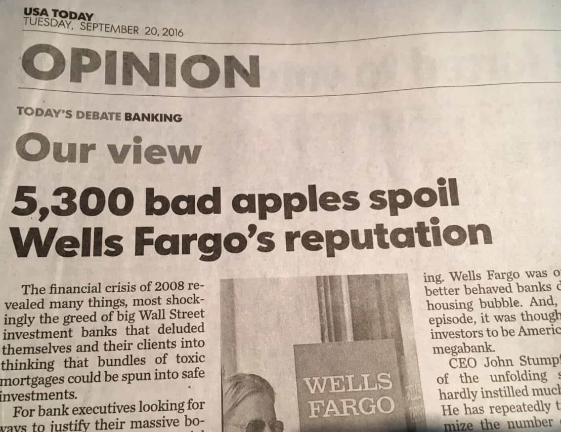 Wells Fargo reputation crisis